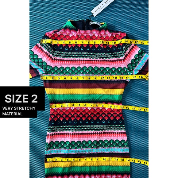 Alice + Olivia Delora Boho Geo Gorgeous Fitted Cocktail Dress - Picture 10 of 16